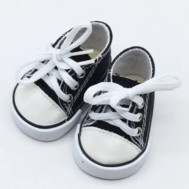 9 Colors Cassic New Baby Born Doll 7cm Doll Shoes Denim Canvas Socks For 43 cm 18'' Girl Dolls Pink White Lace-Up Sneakers