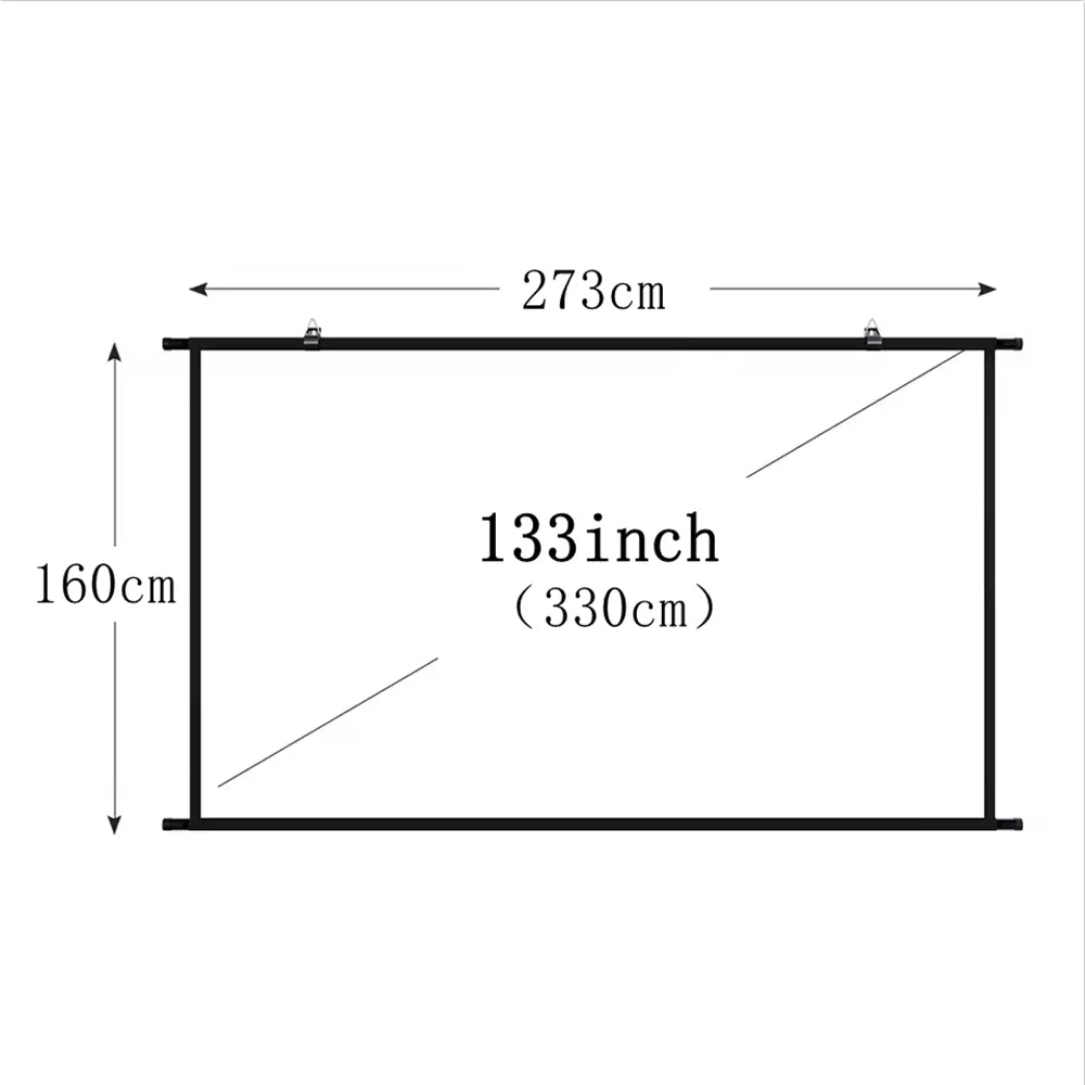 XIAOHUI Wall-mounted Projector Screen 16:9 Ratio Outdoor Office Home Entertainment Portable High-definition Foldable 72-133inch