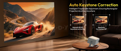 XGODY 4K Projector 32GB Video Projector 650ANSI Native 1080P Autofocus & Keystone Portable Home Theater with Android 11 BT 5.2