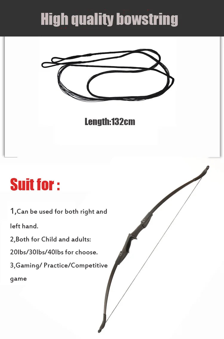 Archery Recurve Bow for Right/Left-Handed Outdoor Hunting Sports Shooting 57inch 30-40 Ibs Take-down Bow Archery Target