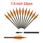 6/12/24pcs 7.5/15 Inch Carbon Crossbow Arrow Bolts 2 Pices Plastic Feathers Archery Arrows for Crossbow Hunting Shooting