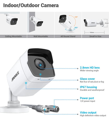 ANNK H.265+ 5MP Lite Ultra HD 8CH DVR CCTV Security System 4/8PCS Outdoor 5MP EXIR Night Vision Camera  Video Surveillance Kit