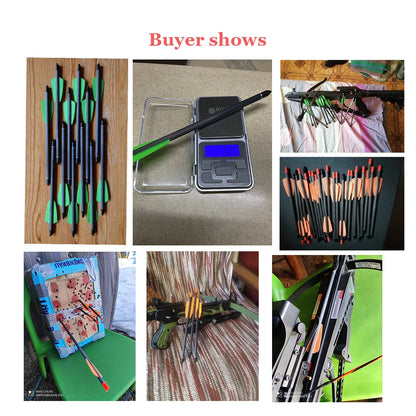 6/12/24pcs 7.5/15 Inch Carbon Crossbow Arrow Bolts 2 Pices Plastic Feathers Archery Arrows for Crossbow Hunting Shooting