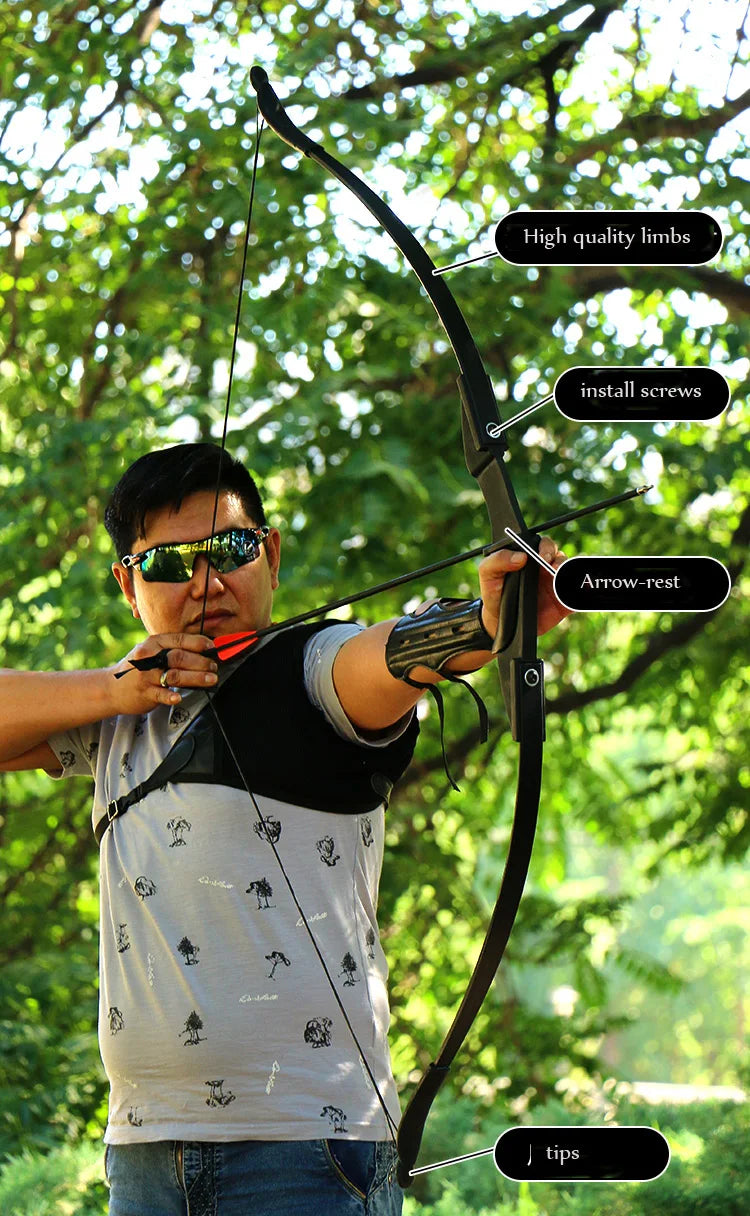 Archery Recurve Bow for Right/Left-Handed Outdoor Hunting Sports Shooting 57inch 30-40 Ibs Take-down Bow Archery Target