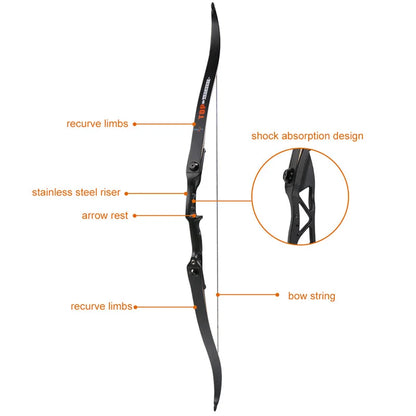 toparchery Archery Bow 56Inch 30-50lbs Outdoor Shooting Recurve Bow for Right-handed Powerful Take-down Hunting Bow with Bow Bag