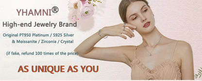 100% Certified 925 Silver Rings, Luxury 18K White Gold Natural Zirconia Diamant Wedding Band Women's Accessories Gift Jewelry