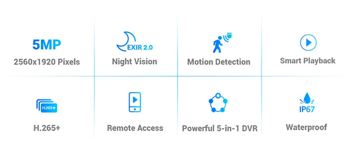 ANNK H.265+ 5MP Lite Ultra HD 8CH DVR CCTV Security System 4/8PCS Outdoor 5MP EXIR Night Vision Camera  Video Surveillance Kit