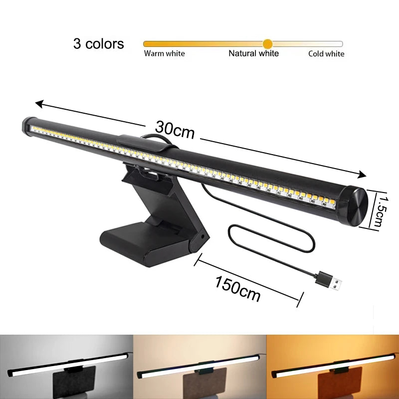 30CM CCT LED Computer Screen Hanging Light Bar Atmosphere Lamp for Work Study Read Gaming Dimming Lighting Monitor Light Bar
