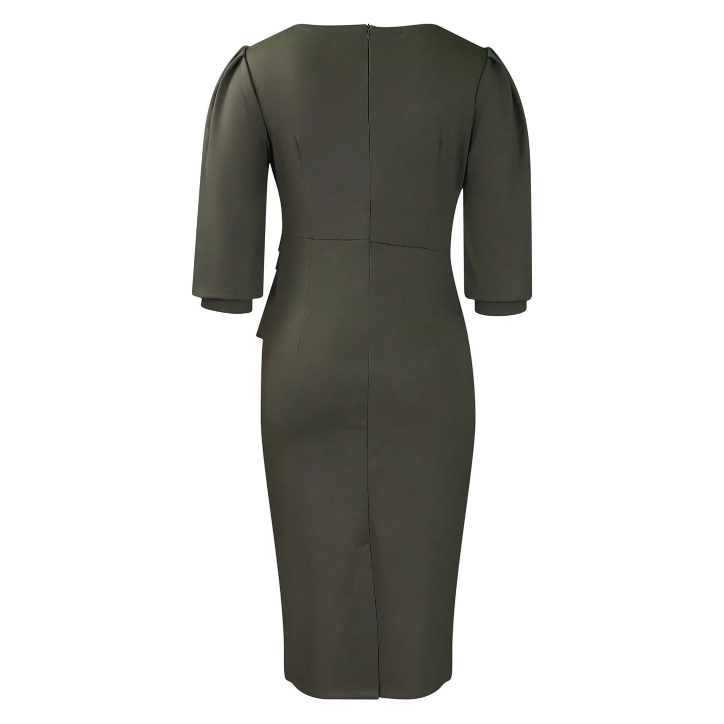 Elegant Office Dresses for Women O Neck Half Sleeve Sheath Package Hips Formal Business Work Wear Vestidos Mujer Dress Clothes