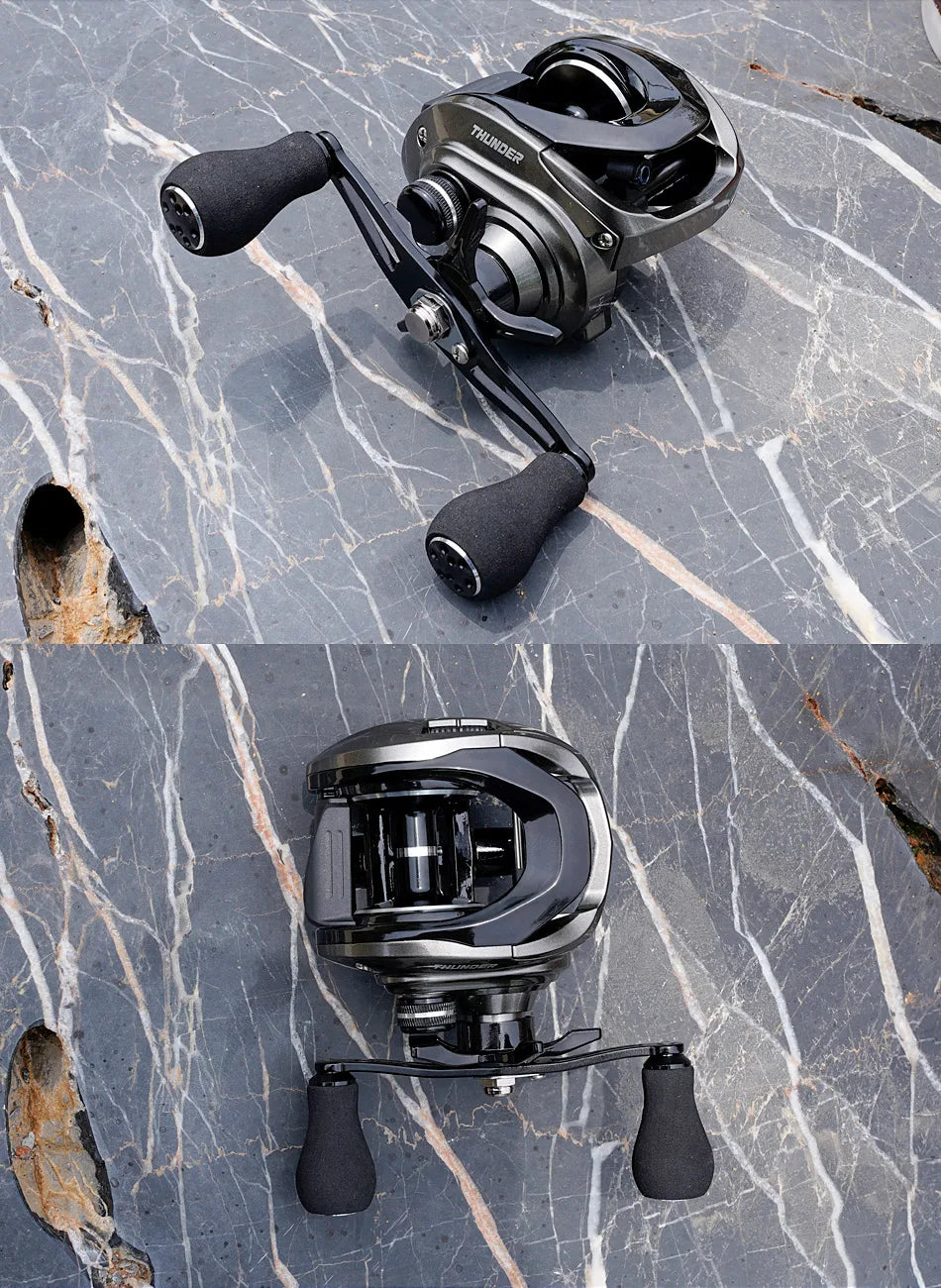 Noeby Predator Baitcasting Reel 6.4:1 Gear Ratio Low Profile Magnetic Braking System 8 + 1 Bearing 15kg Drag Fishing Coil