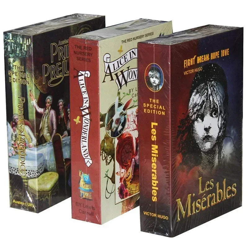 Book Safe Box Home Dictionary Metal Safe Box Secret Stash Box Metal Secret Hidden Dictionary with Password Lock Key Lock Box