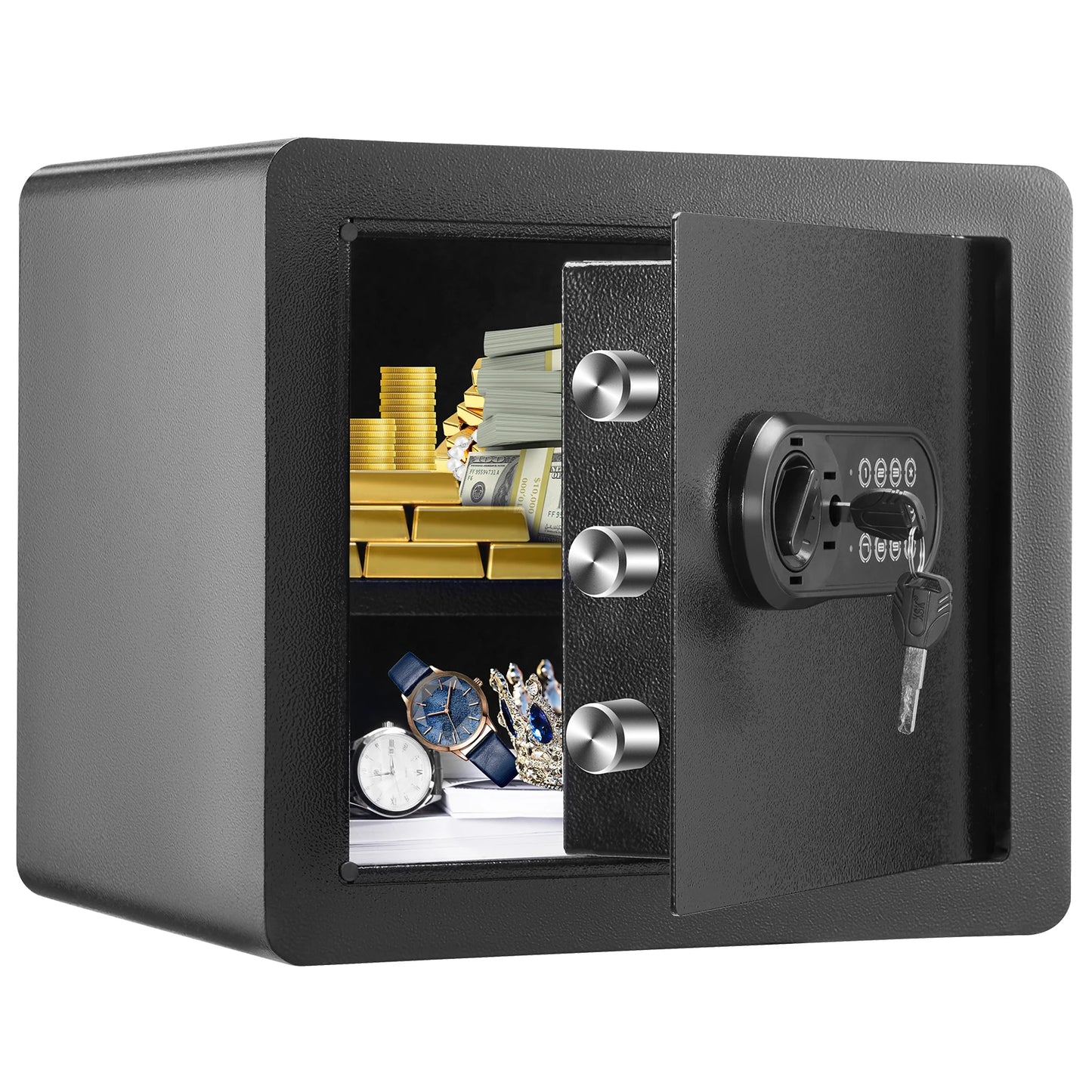 VEVOR 1.2/0.5 Cubbic Fit Electronic Safe Deposit Safe Box W/ Digital Access & Override Keys for Store Money Gun Jewelry Document