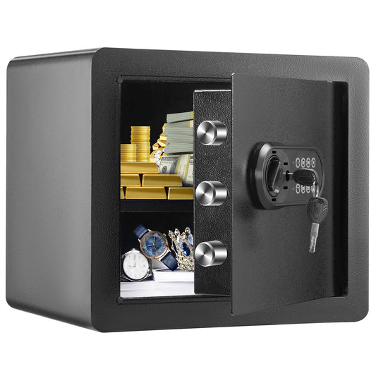 VEVOR 1.2/0.5 Cubbic Fit Electronic Safe Deposit Safe Box W/ Digital Access & Override Keys for Store Money Gun Jewelry Document