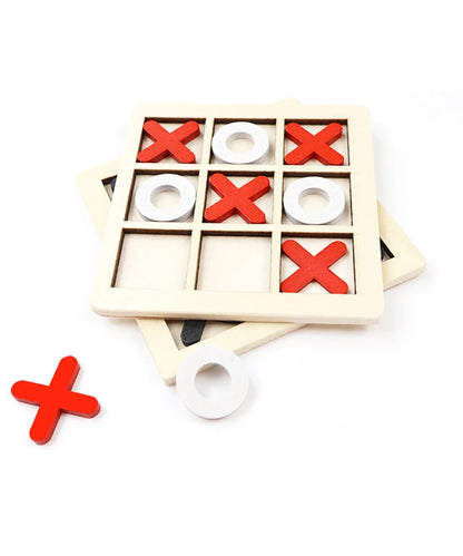 Solid Wooden Tic Tac Toe Board Game Montessori Toys - Perfect for Family Fun and Backyard Entertainment!