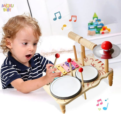 Educational Toys for Children 2-4 Years Old Wooden Montessori Musical Instruments Toys Games for Babies Boys & Girls Gifts