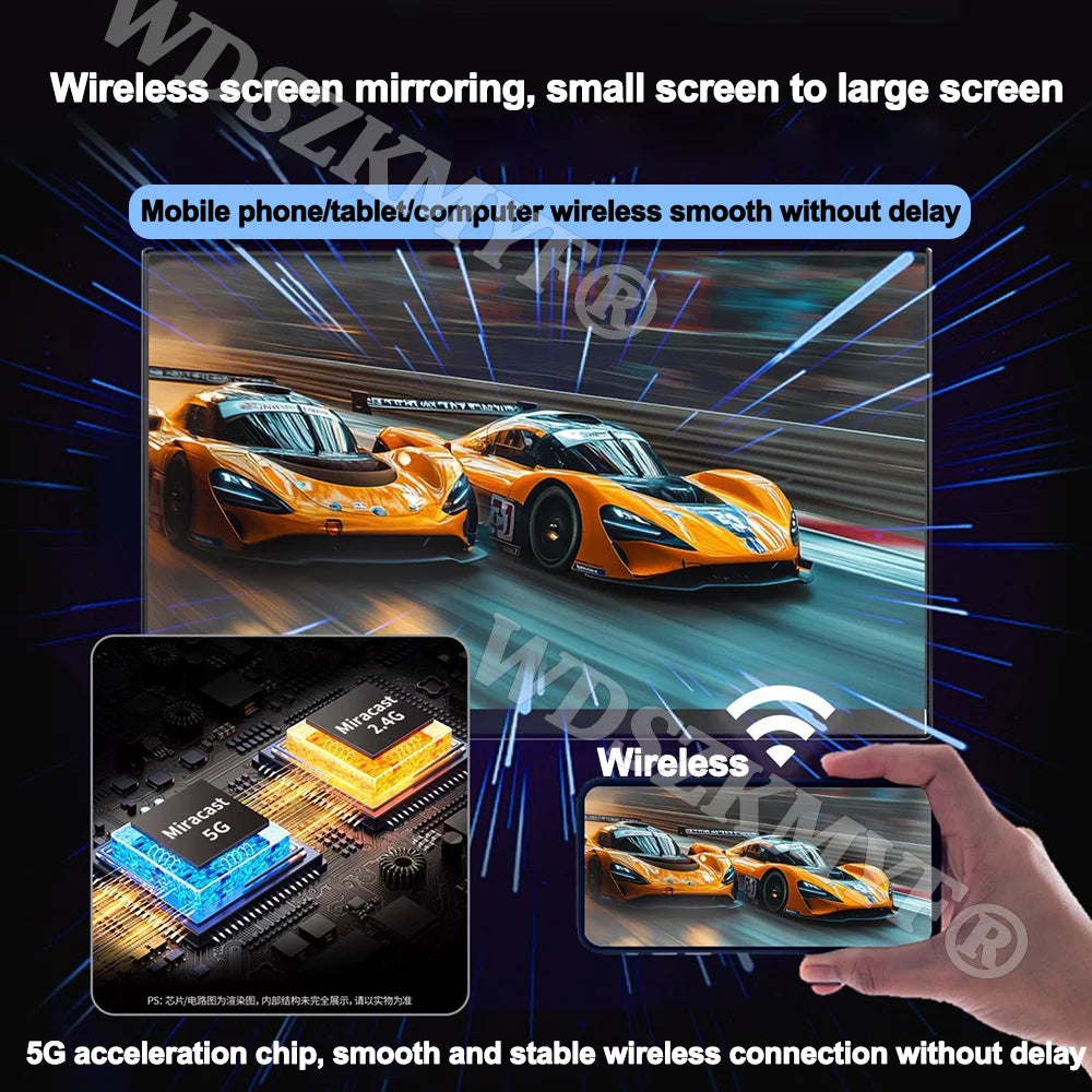 Wireless 18. 5" 15.6" Portable Monitor WIFI Support Mirroring for Phone, Miracast for Laptops, For XBox PS4 / 5 Switch