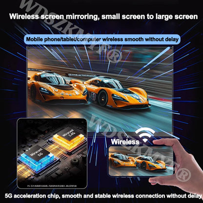 Wireless 18. 5" 15.6" Portable Monitor WIFI Support Mirroring for Phone, Miracast for Laptops, For XBox PS4 / 5 Switch