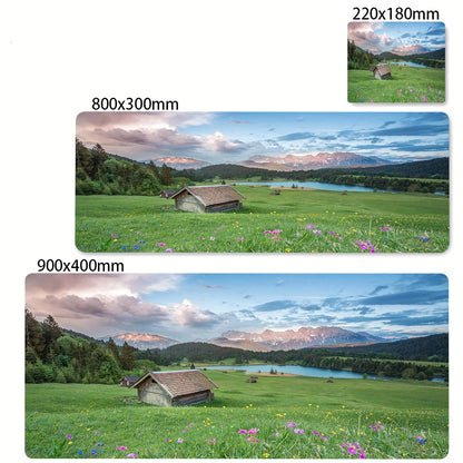 Green Forest Sunset Mousepad Natural Rubber Gaming Mouse Pad Extra Large Thickened Desk Mat Size for Gameing World of tanks CS