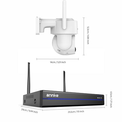 Annke 4MP Wireless PT Solar Camera 16CH NVR 2.4G&5.8G dual-band Security Camera Solar Built-in Battery Wifi security camera