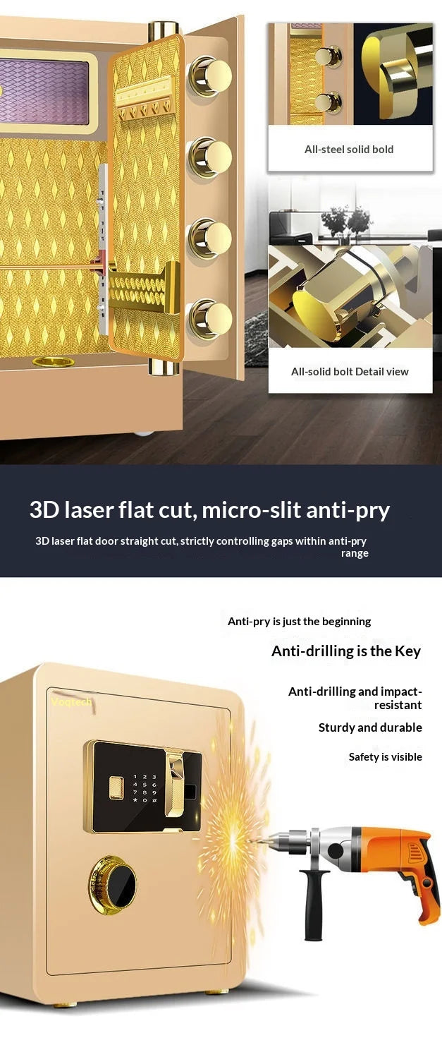 Digital Electronic Password Safe Box Home Office Hotel Concealed Wall Mini Fireproof Security Armored Wardrobe Large Deposit