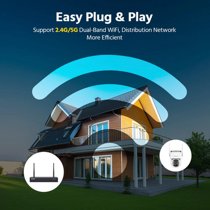 Annke 4MP Wireless PT Solar Camera 16CH NVR 2.4G&5.8G dual-band Security Camera Solar Built-in Battery Wifi security camera