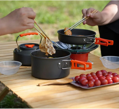 Camping Cookware Set for 1-3 Persons, Lightweight and Portable Pot and Pan with Carrying Bag, Perfect for Outdoor Camping