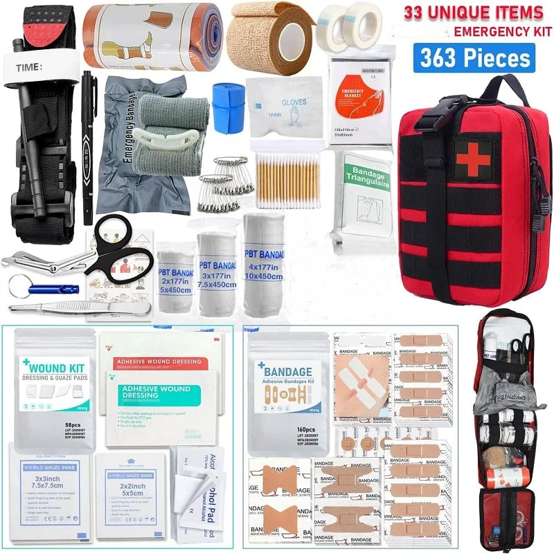 373 Piece First Aid Kit for Home, Travel, Camping, Hiking, Sports, Office & Outdoor Emergencies Survival Equipment Emergency kit
