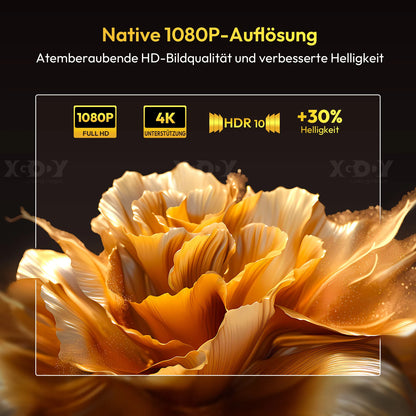 XGODY 4K Projector 32GB Video Projector 650ANSI Native 1080P Autofocus & Keystone Portable Home Theater with Android 11 BT 5.2