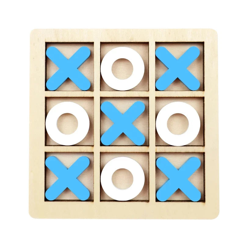 Solid Wooden Tic Tac Toe Board Game Montessori Toys - Perfect for Family Fun and Backyard Entertainment!