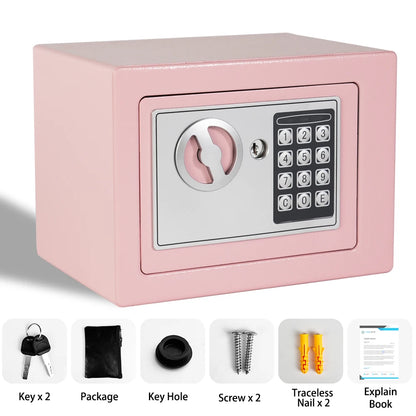 DayPlus Digital Safe Househol Steel Safe Box Currency Vank Deposit Box with Key to Safely Store Cash Jewelry