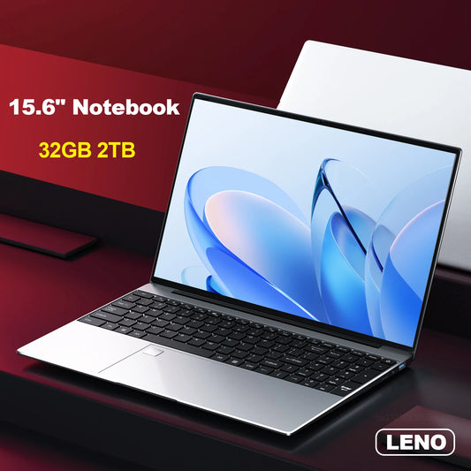 LENO 15.6" Portable Laptop Intel N5095 32GB DDR4 2TB SSD Windows11 Notebook Pc Gamer Office Computer with Backlit Fingerprint