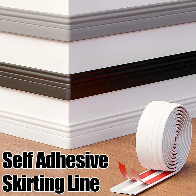 10/2M Self Adhesive Skirting Line Thickened Anti-collision Decoration Kids Corner Line Flexible Floor Skirting Foam Wall Sticker