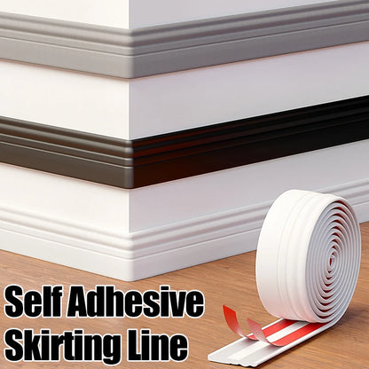 10/2M Self Adhesive Skirting Line Thickened Anti-collision Decoration Kids Corner Line Flexible Floor Skirting Foam Wall Sticker