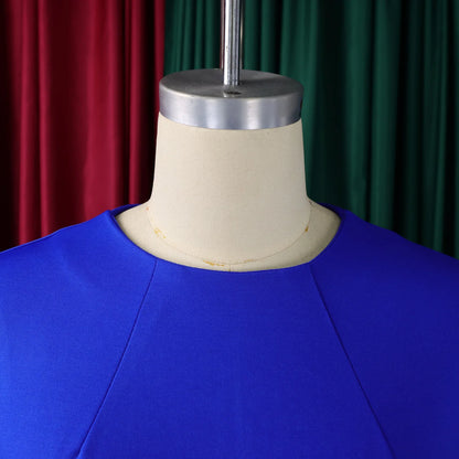 Elegant Bodycon Dresses for Women O Neck Full Sleeve Floral Decorate Solid Sheath Package Hips Mid Calf Professional Work Dress