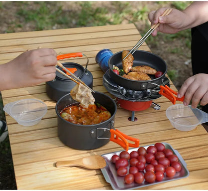 Camping Cookware Set for 1-3 Persons, Lightweight and Portable Pot and Pan with Carrying Bag, Perfect for Outdoor Camping