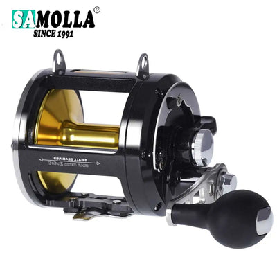 Trolling Drum Fishing Reels All Aluminum Alloy Body Sea Saltwater Accessories Drag 30KG Jigging Reel Boat Carretilha De Pesca