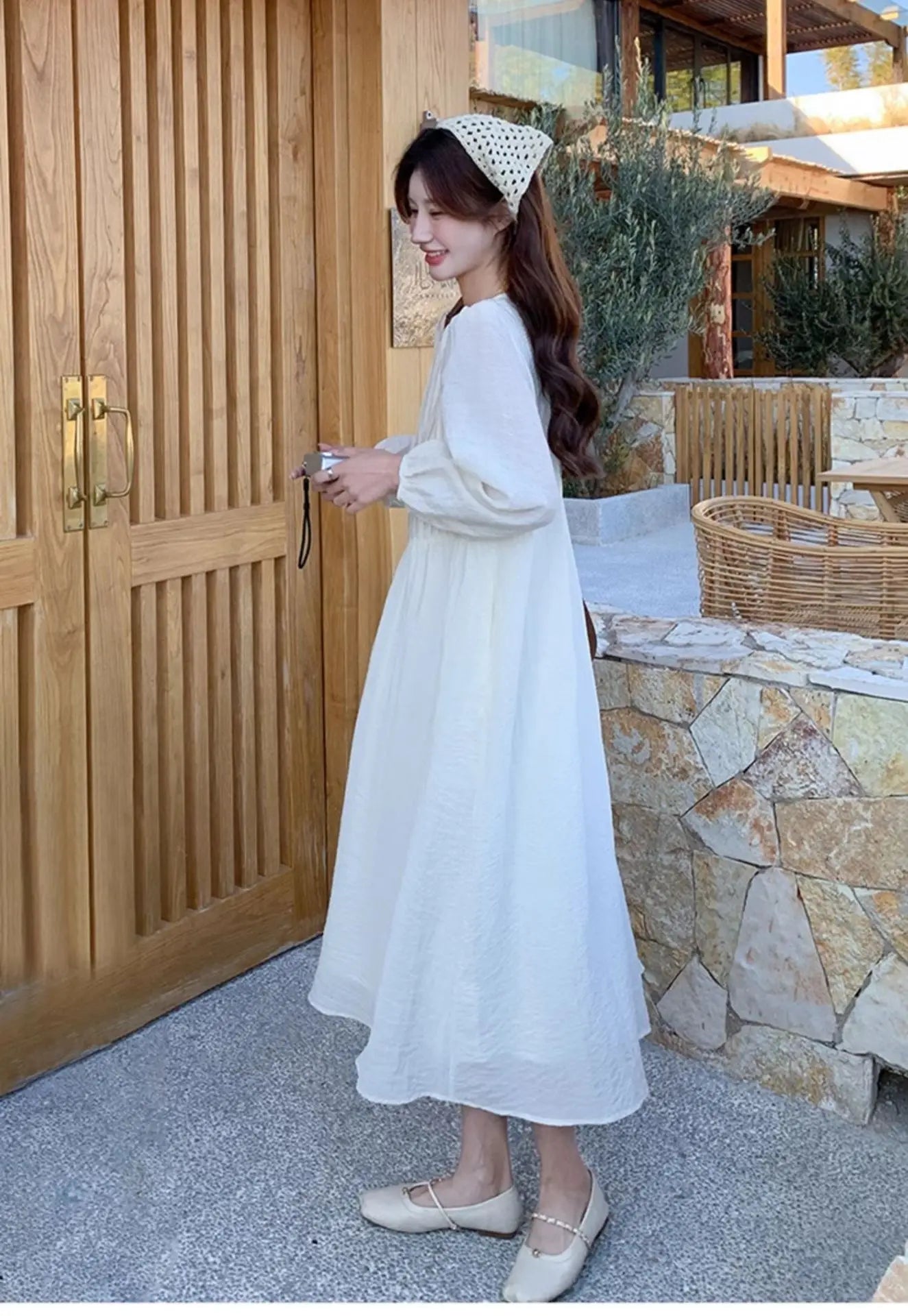 French White Dress for Women in Early Spring New Style Gentle Style Literary Retro Fairy Skirt