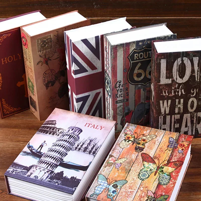 Book Safe Box Home Dictionary Metal Safe Box Secret Stash Box Metal Secret Hidden Dictionary with Password Lock Key Lock Box