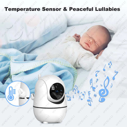 5'' Video Baby Monitor 2.4G Mother Kids Night Vision Zoom PTZ Video Surveillance Cameras With Temperature display Screen ABM501