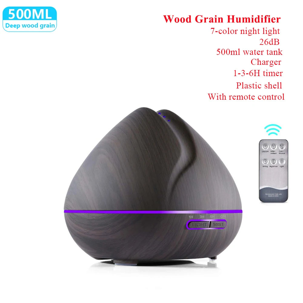 Aroma Essential Oil Diffuser Aromatherapy Ultrasonic Air Humidifier Automatically Remote Control Humidificador 300 500 1000ml