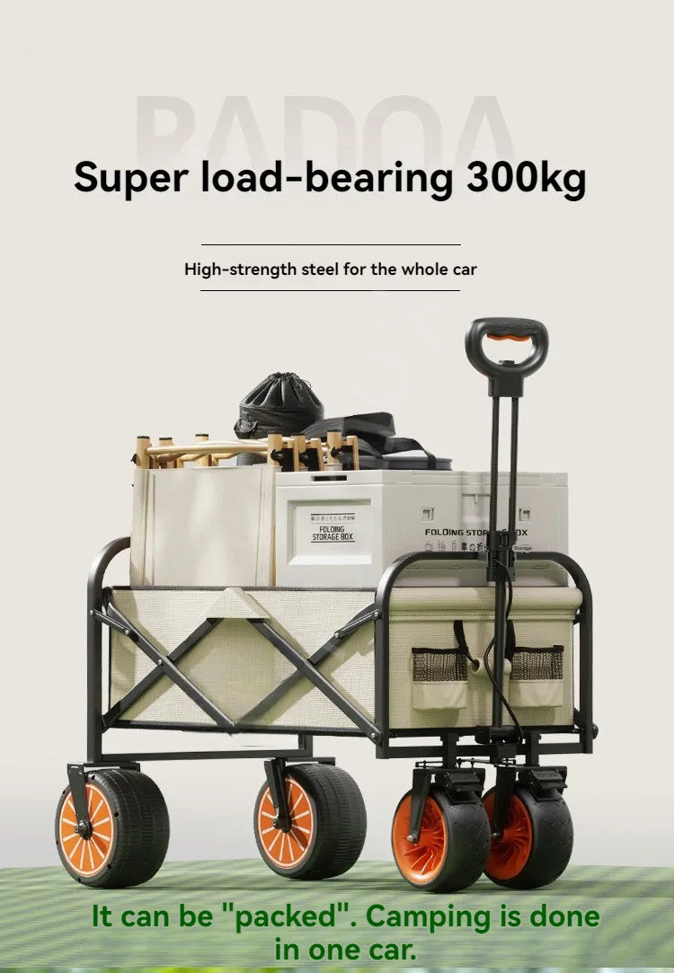 Electric Camp Car, Outdoor Camping Caring, Portable Campes Cares  Picnic Car Can Carry People, Foldable Handcart