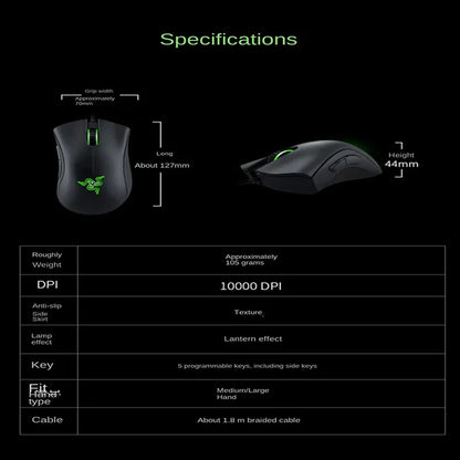 Razer Mouse Purgatory Viper Standard Edition 6400DPI Wired Gaming Mouse Brand Merchandise Birthday Graduation Gift Wholesale