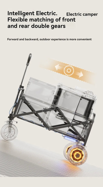 Electric Camp Car, Outdoor Camping Caring, Portable Campes Cares  Picnic Car Can Carry People, Foldable Handcart