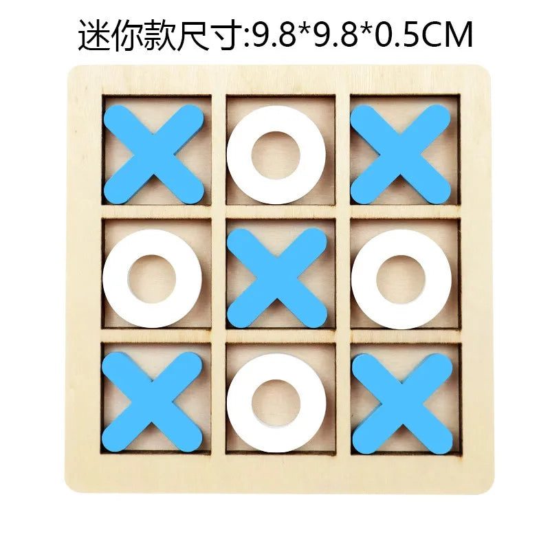 Solid Wooden Tic Tac Toe Board Game Montessori Toys - Perfect for Family Fun and Backyard Entertainment!