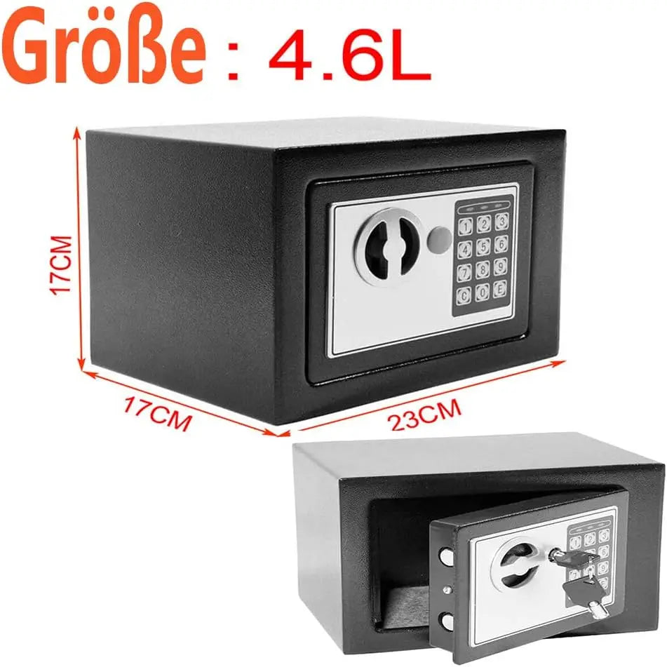 DayPlus Digital Safe Househol Steel Safe Box Currency Vank Deposit Box with Key to Safely Store Cash Jewelry