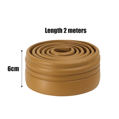 10/2M Self Adhesive Skirting Line Thickened Anti-collision Decoration Kids Corner Line Flexible Floor Skirting Foam Wall Sticker