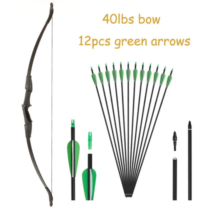 Archery Recurve Bow for Right/Left-Handed Outdoor Hunting Sports Shooting 57inch 30-40 Ibs Take-down Bow Archery Target
