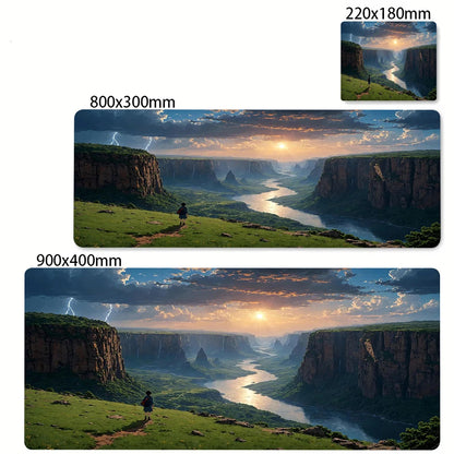 Green Forest Sunset Mousepad Natural Rubber Gaming Mouse Pad Extra Large Thickened Desk Mat Size for Gameing World of tanks CS