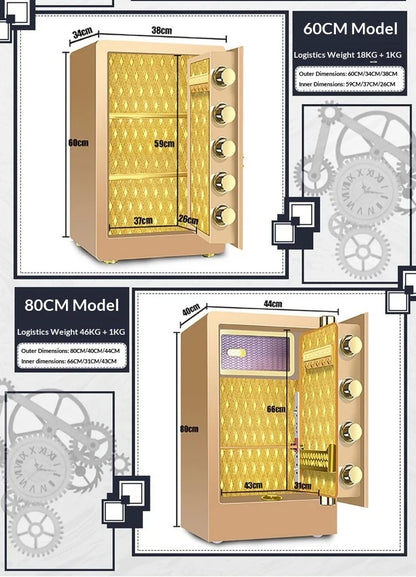Digital Electronic Password Safe Box Home Office Hotel Concealed Wall Mini Fireproof Security Armored Wardrobe Large Deposit