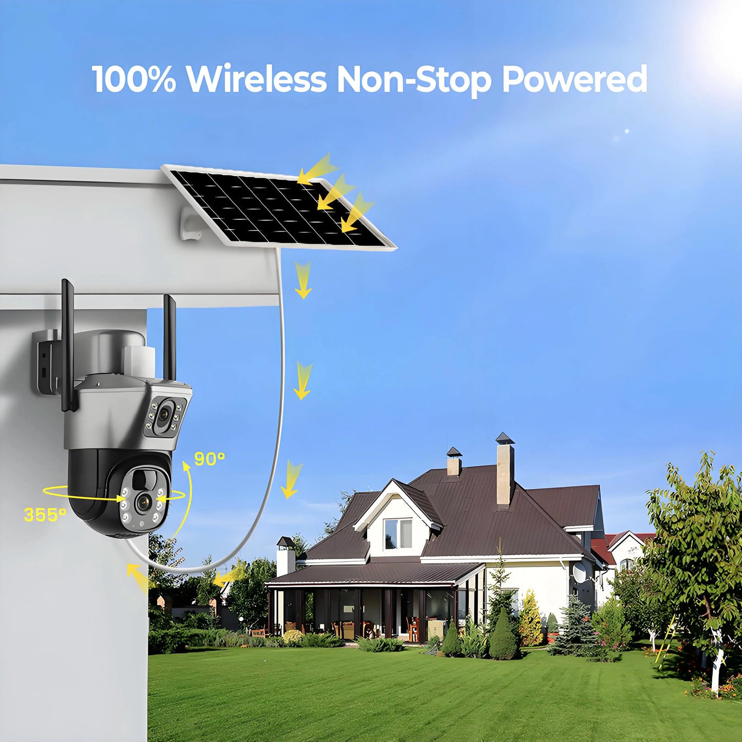4K Wireless WiFi Solar Outdoor Camera  8MP Dual Lens 4G Sim IP Surveillance Cam PIR Night Vision Mobile Detection Security CCTV